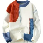 Men's Streetwear Color Block Knit Sweater