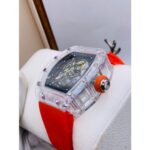 Forecast Quality Non Fading/Non Rusting Skeleton Red Rubber Designer Wristwatch